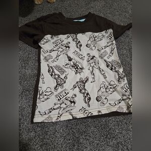 Marvel Kids Shirt with Black and White Superhero Print
